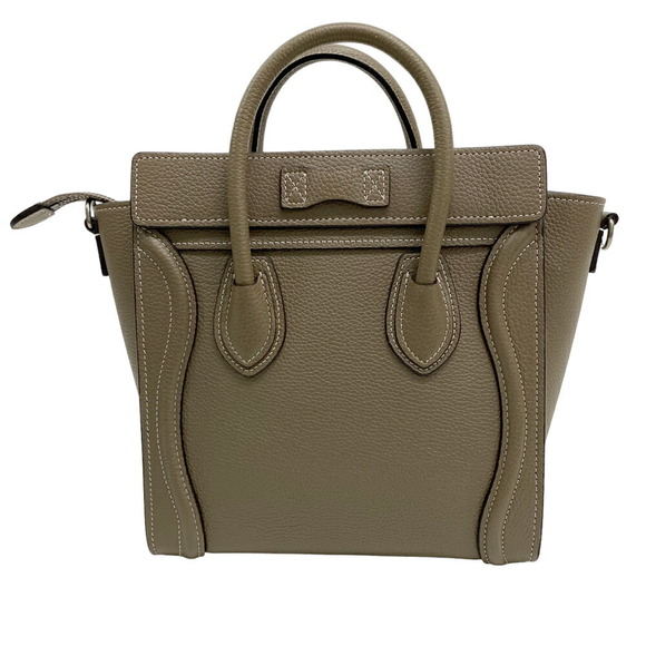 Celine Luggage Drummed Calfskin Shoulder Bag Suri Beige - Picture 9 of 9